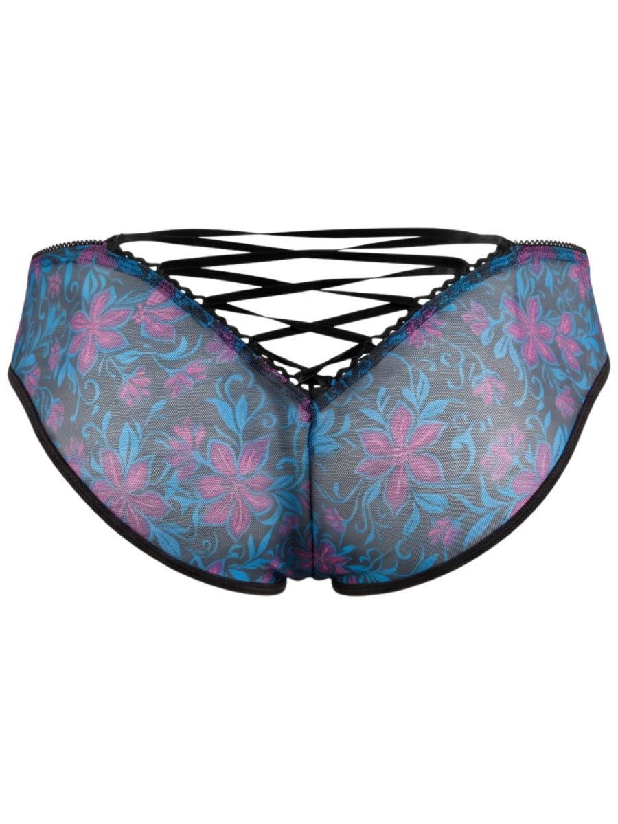 CandyMan 95005 Men's Underwear Printed Mesh Briefs Color Blue