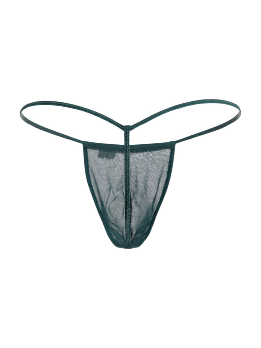 CandyMan 9586 Men's Underwear Mini G-String Color Bottle Green Mesh