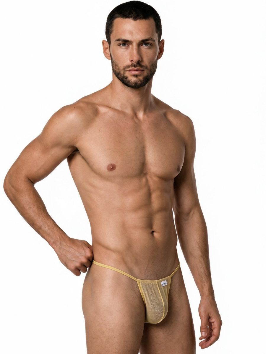 CandyMan 9586 Men's Underwear Mini G-String Color Mocca Mesh