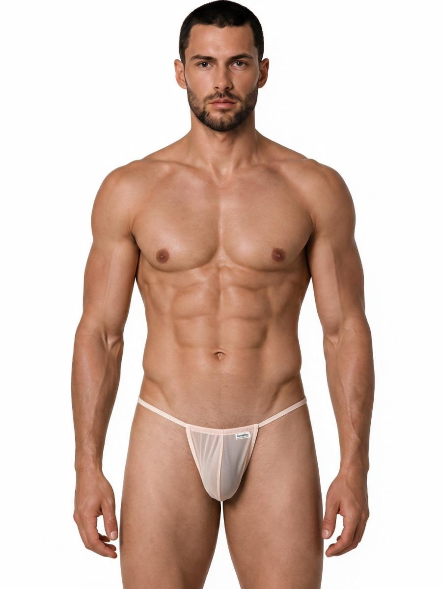 CandyMan 9586 Men's Underwear Mini G-String Color Tangerine Mesh