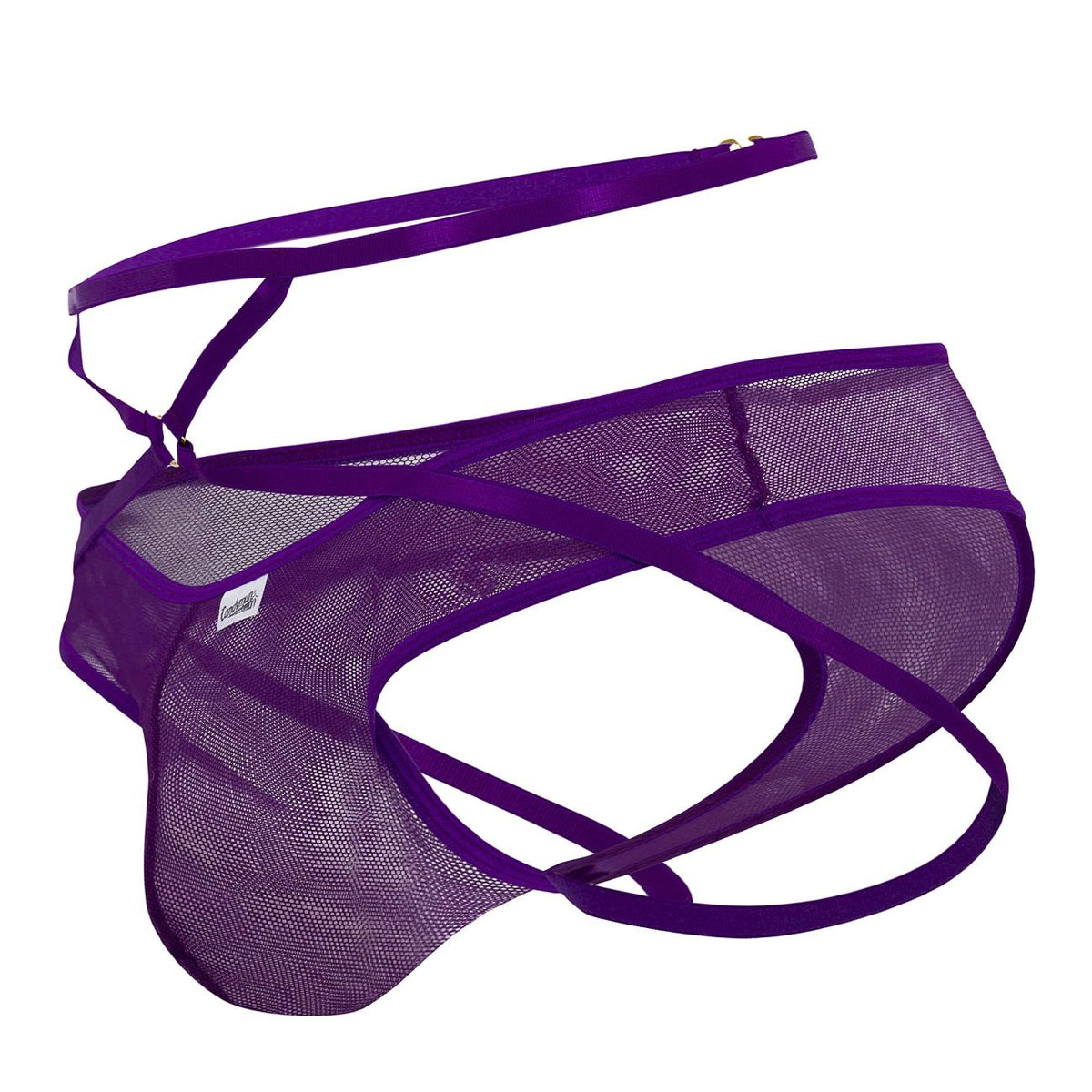 CandyMan Men's Underwear 99640 Mesh Thongs Color Purple