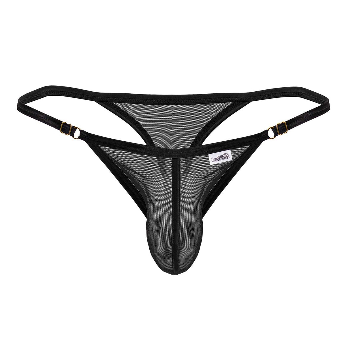CandyMan Men's Underwear 99776 Mesh Thongs Color Black