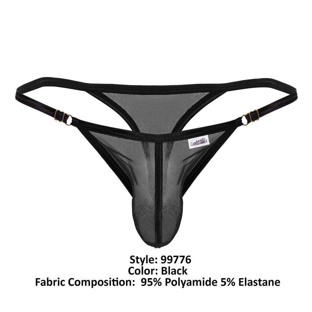 CandyMan Men's Underwear 99776 Mesh Thongs Color Black