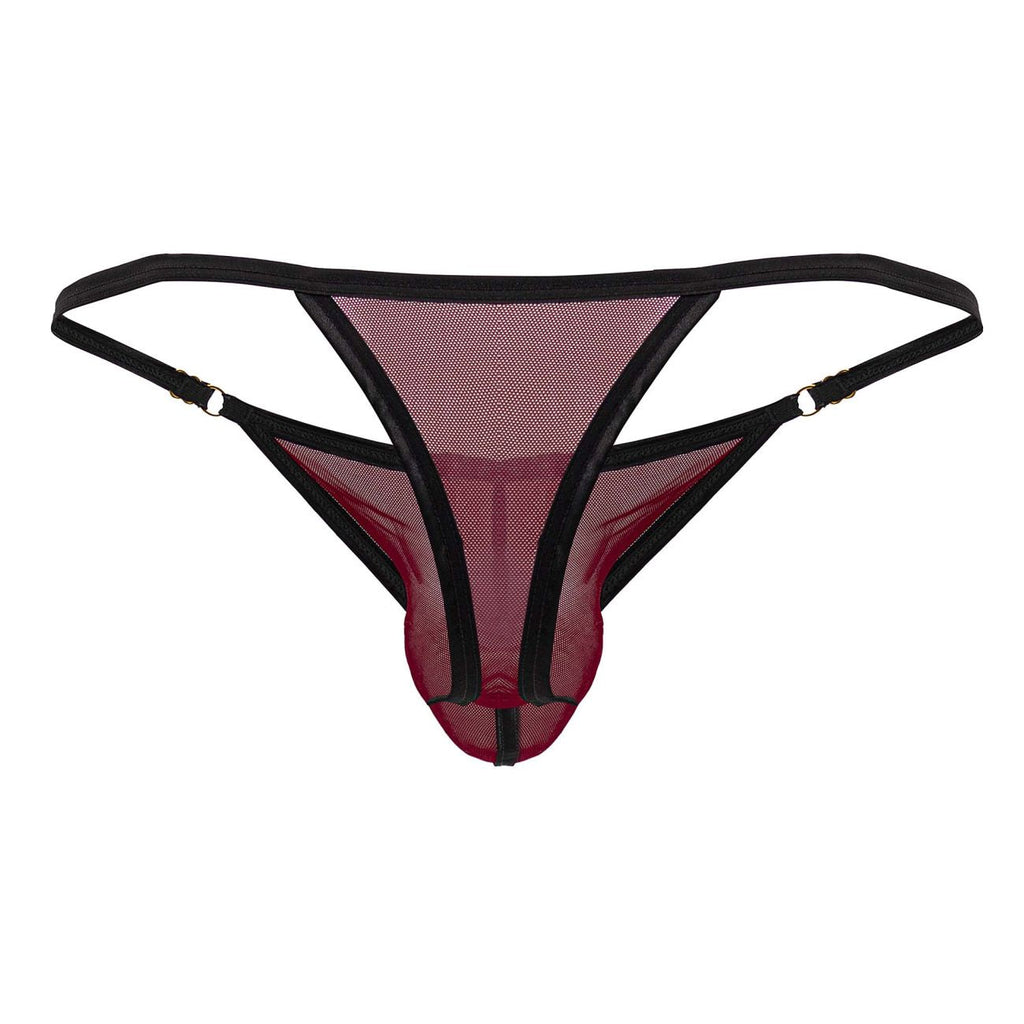 CandyMan Men's Underwear 99776 Mesh Thongs Color Burgundy