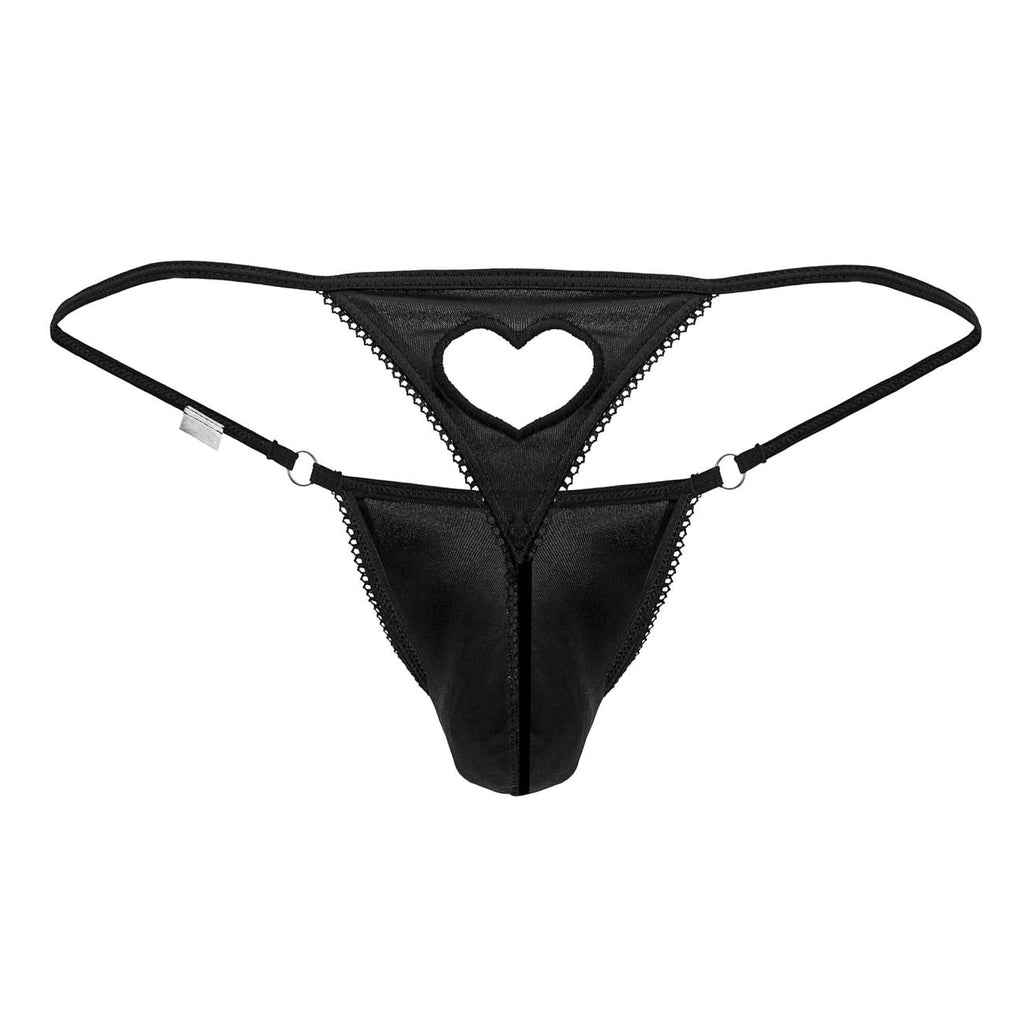 CandyMan Men's Underwear 99789 Heart Thongs Color Black