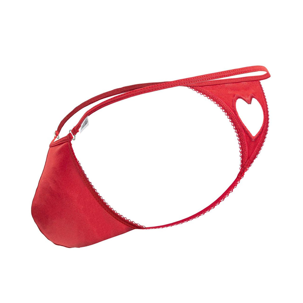 CandyMan Men's Underwear 99789 Heart Thongs Color Red