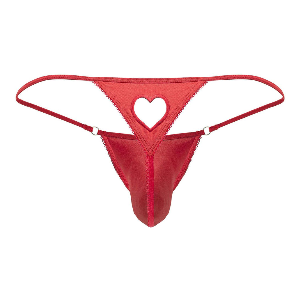 CandyMan Men's Underwear 99789 Heart Thongs Color Red