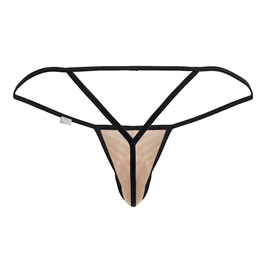 CandyMan Men's Underwear 99795 Mesh G-String Thongs Color Beige