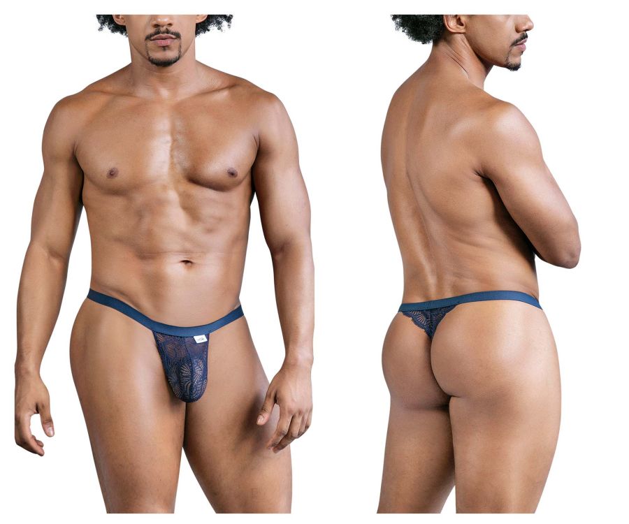 CandyMan Men's Underwear 99823 Lace Thongs Color Blue