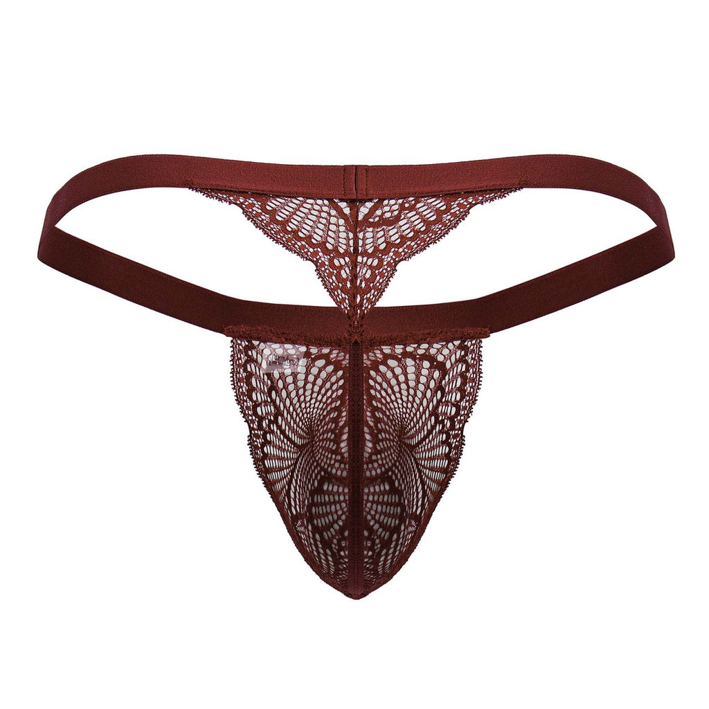 CandyMan Men's Underwear 99823 Lace Thongs Color Wine