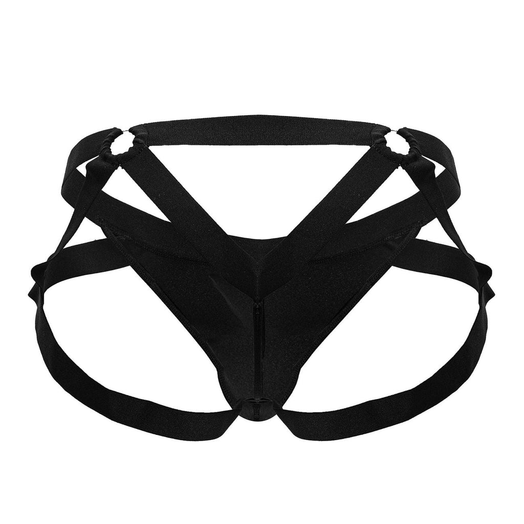CandyMan Men's Underwear 99840 Crisscross Thongs Color Black