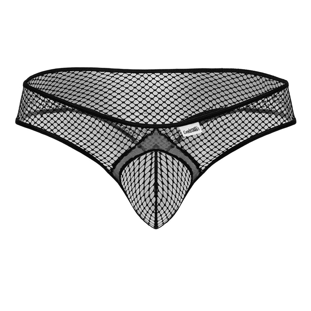 CandyMan Men's Underwear 99843 Fishnet Thongs Color Black