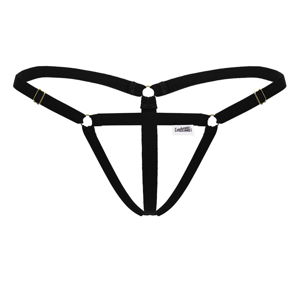 CandyMan Men's Underwear 99852 Nudist Thongs Color Black