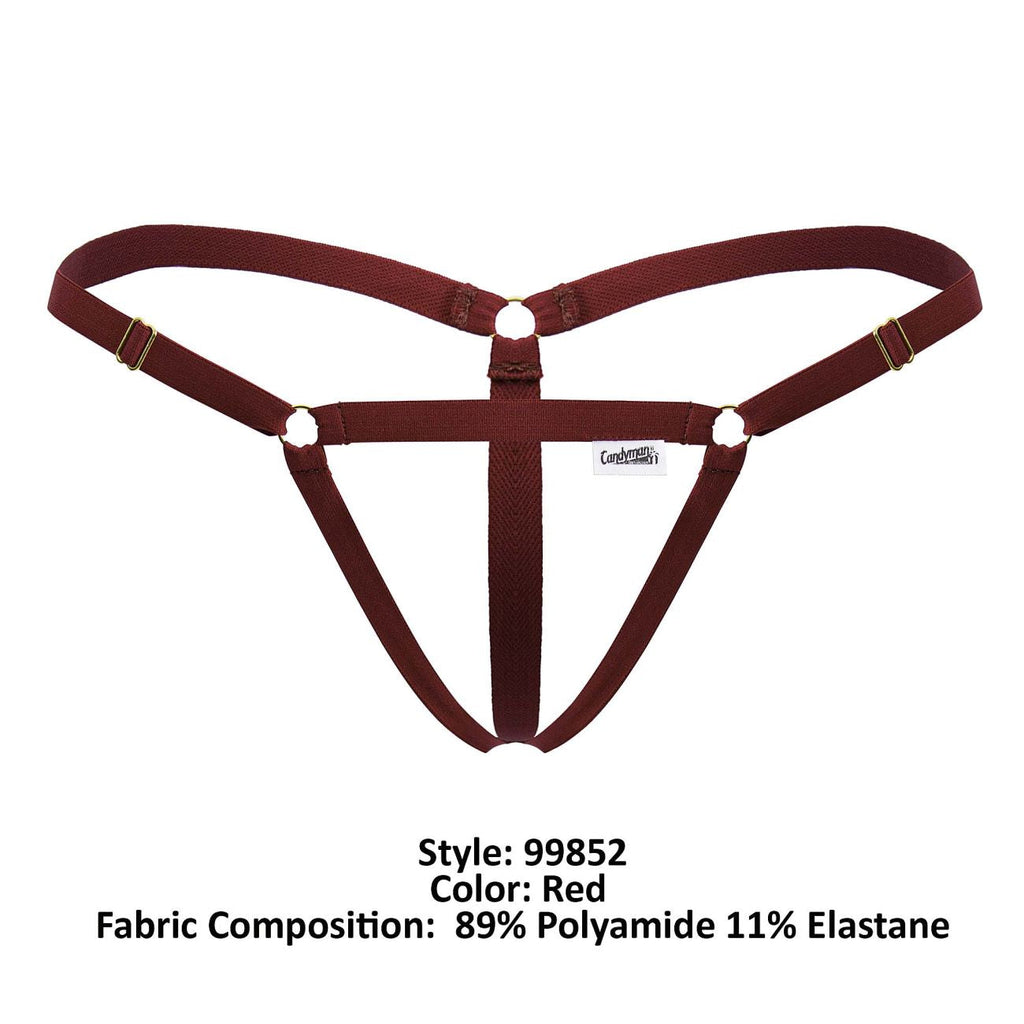 CandyMan Men's Underwear 99852 Nudist Thongs Color Red