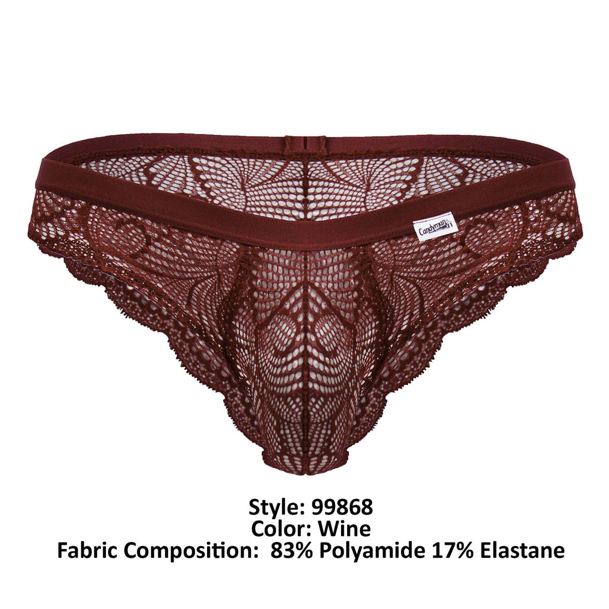 CandyMan 99968 Men's Underwear Lace Briefs color Wine