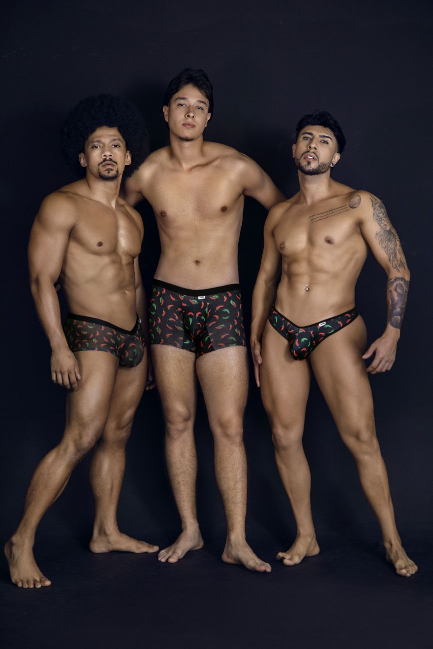 CandyMan Men's Underwear 99875 Chili pepper Thongs Color Black Print