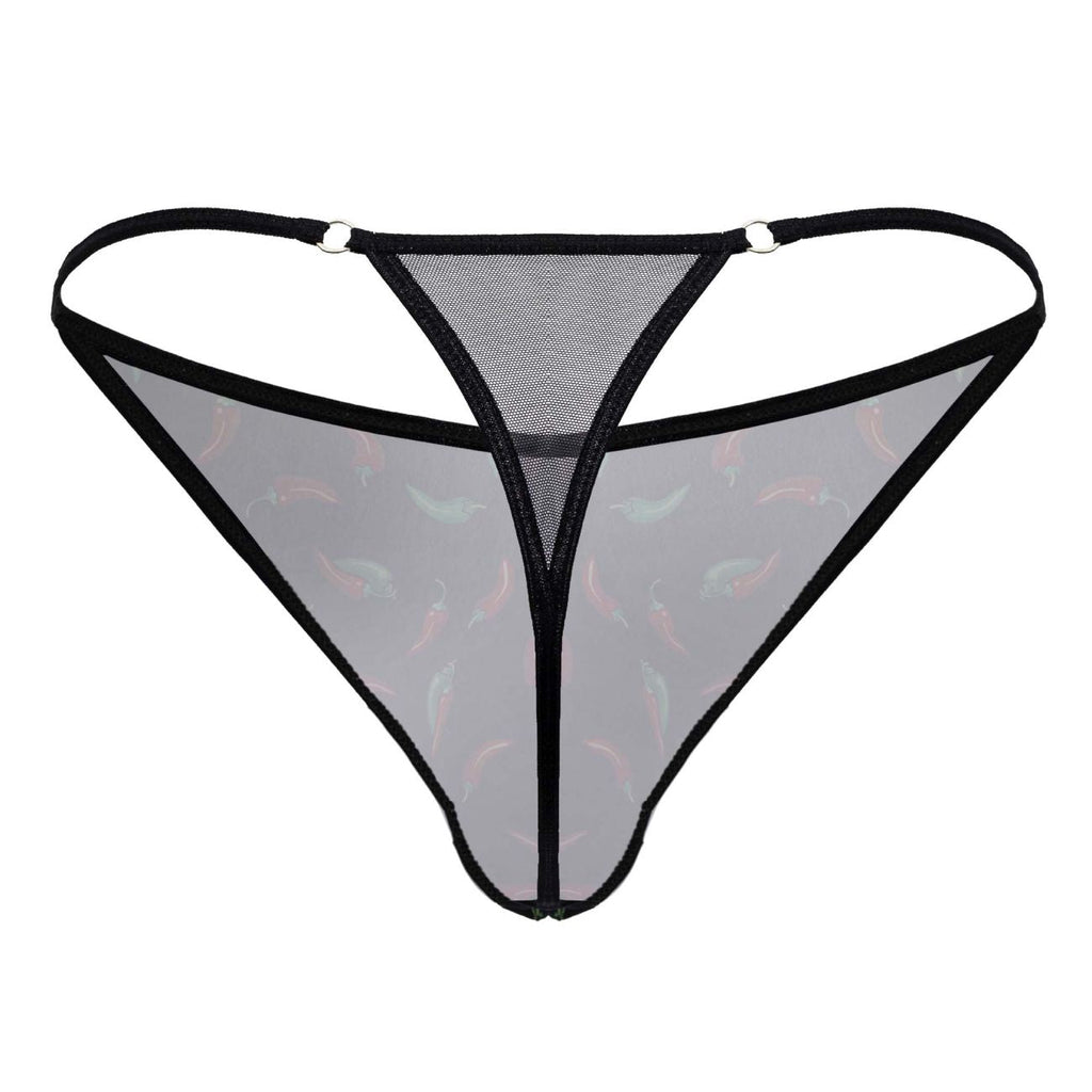 CandyMan Men's Underwear 99875 Chili pepper Thongs Color Black Print
