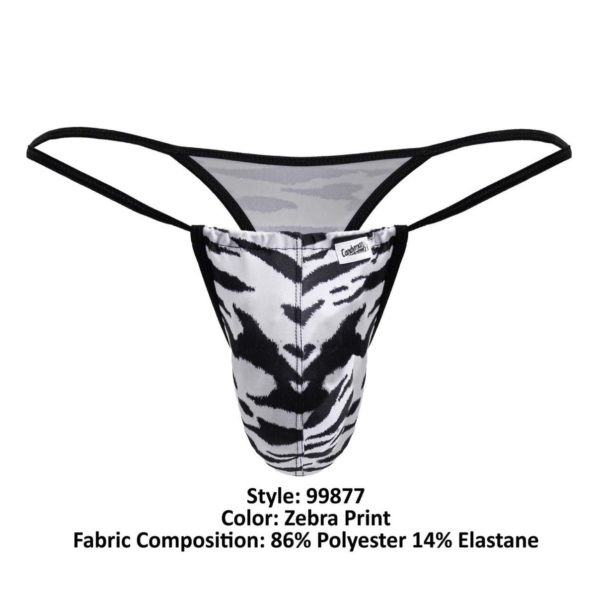 CandyMan Men's Underwear 99877 Zebra Thongs Color Zebra Print