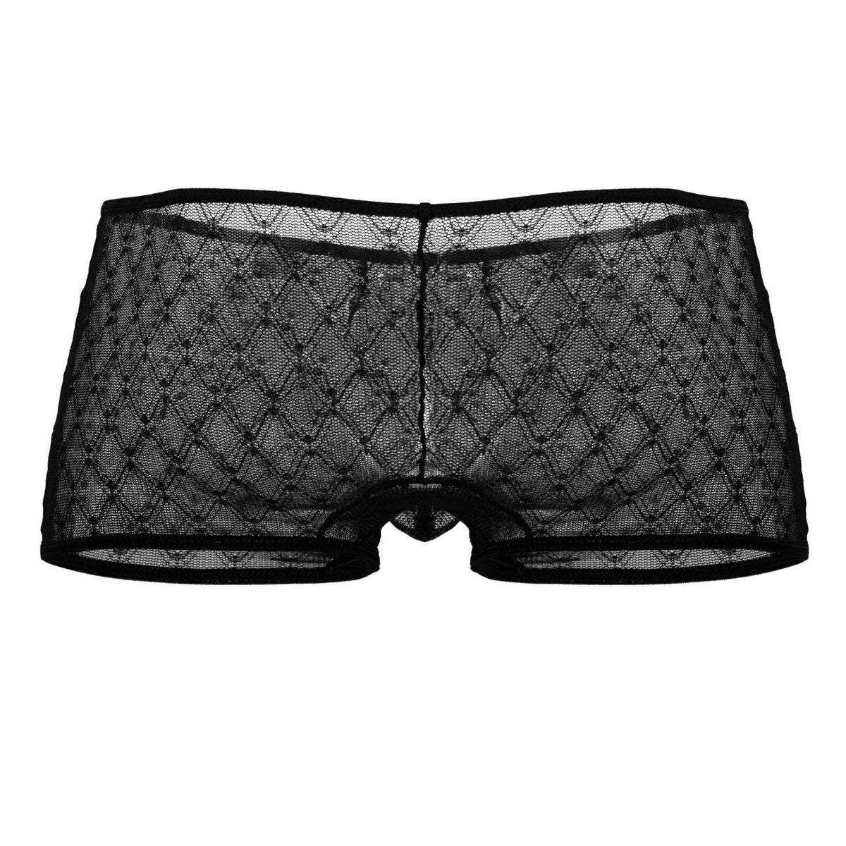 CandyMan Men's Underwear 99896 Geometric Mesh Trunks Color Black