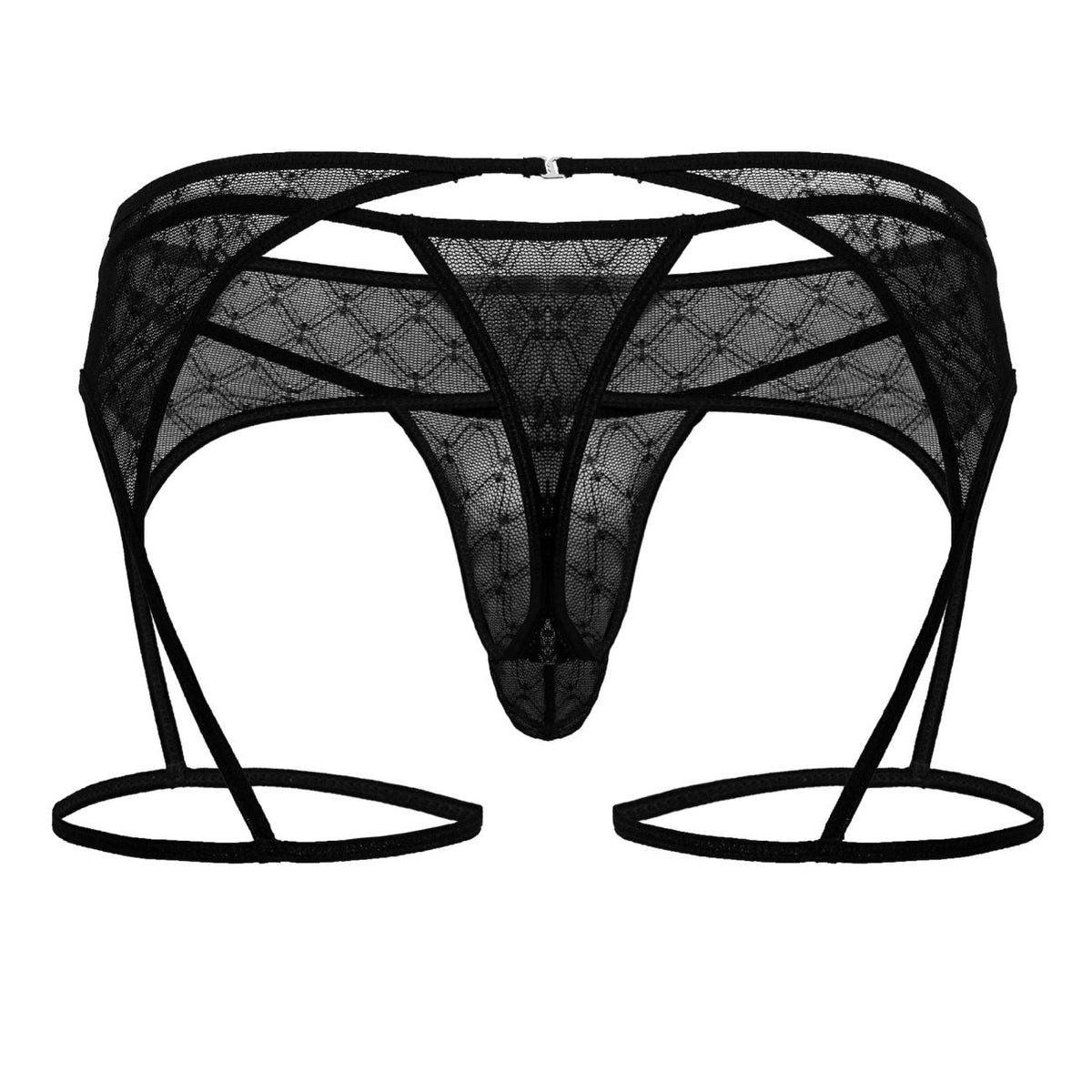 CandyMan Men's Underwear 99898 Geometric Mesh Thongs Color Black