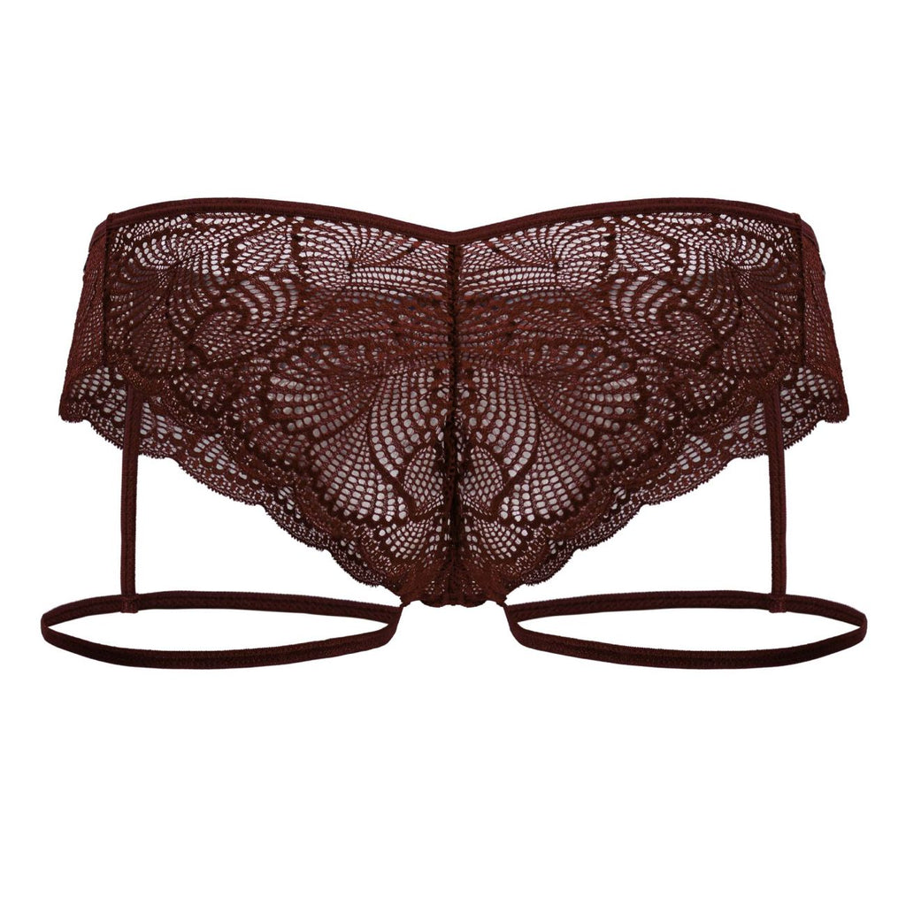 CandyMan Men's Underwear 99905 Garter Lace Briefs Color Burgundy