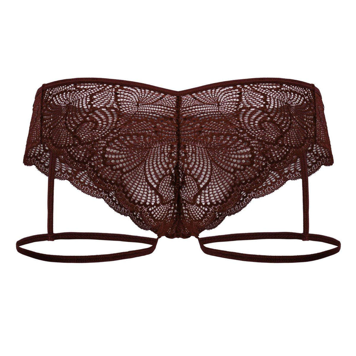 CandyMan Men's Underwear 99905 Garter Lace Briefs Color Burgundy