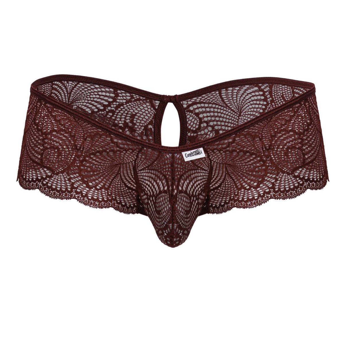 CandyMan 99907 Men's Underwear Lace Trunks Color Burgundy