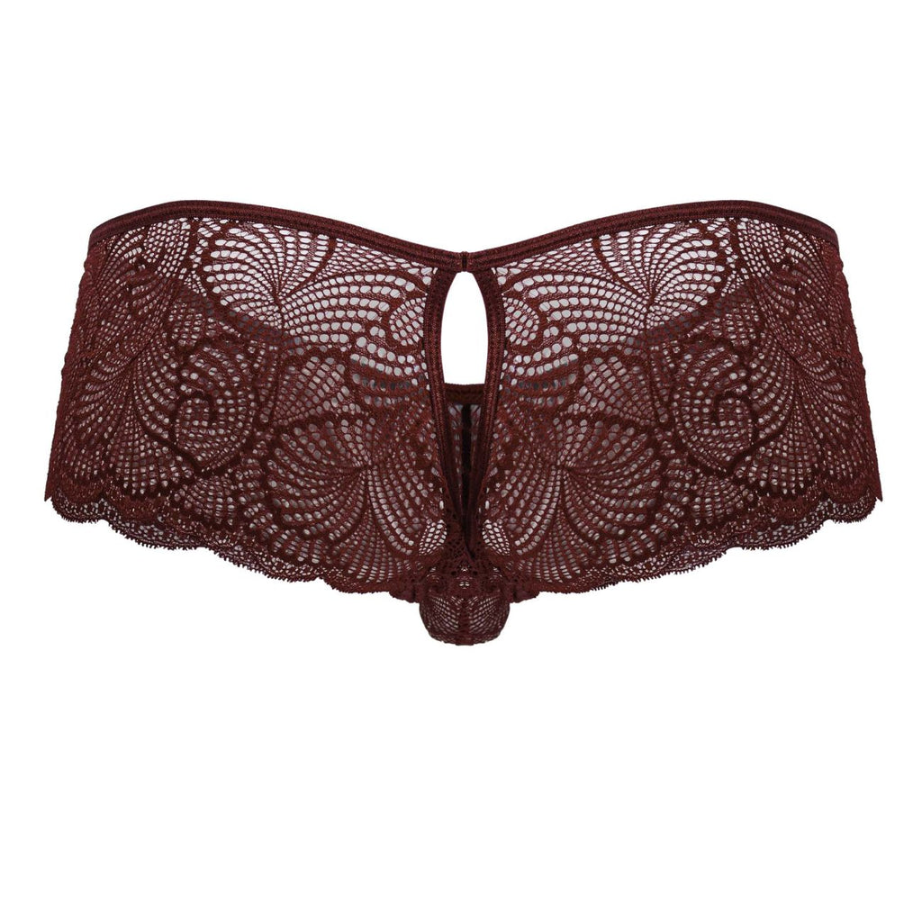 CandyMan 99907 Men's Underwear Lace Trunks Color Burgundy