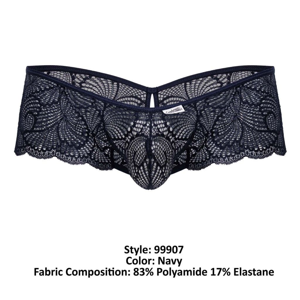 CandyMan 99907 Men's Underwear Lace Trunks Color Navy