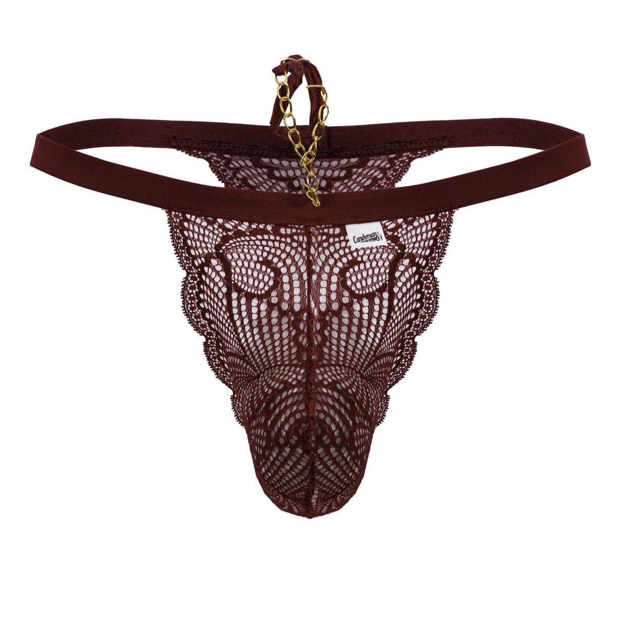 CandyMan Men's Underwear 99915 Lace Thongs Color Burgundy