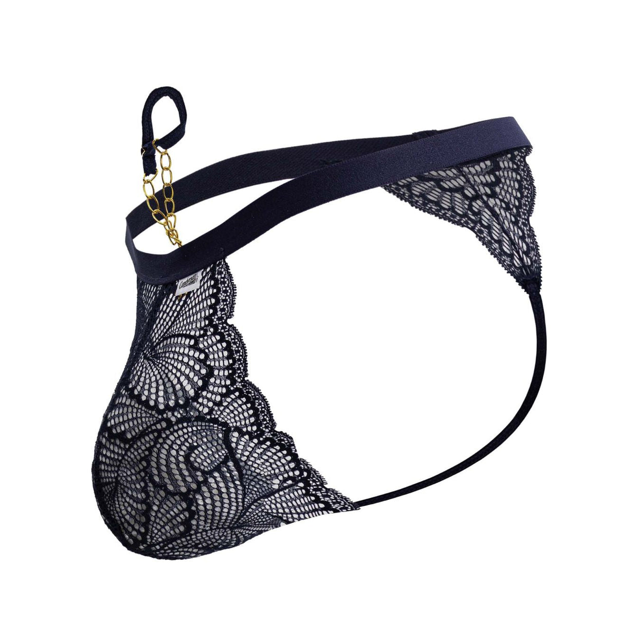 CandyMan Men's Underwear 99915 Lace Thongs Color Navy
