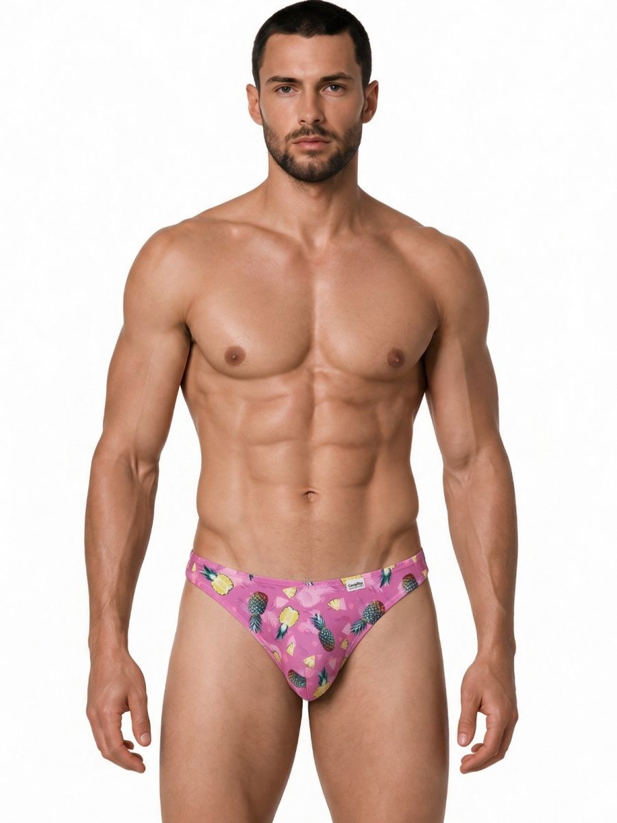 CandyMan 99923 Men's Underwear Printed Bikini Briefs Color Printed Pink