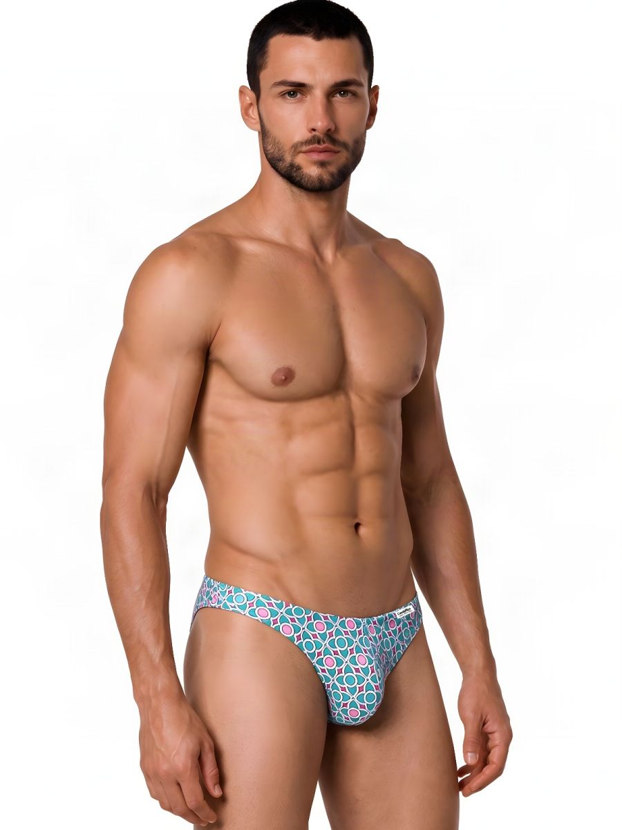 CandyMan 99924 Men's Underwear Printed Thong Color Printed Blue