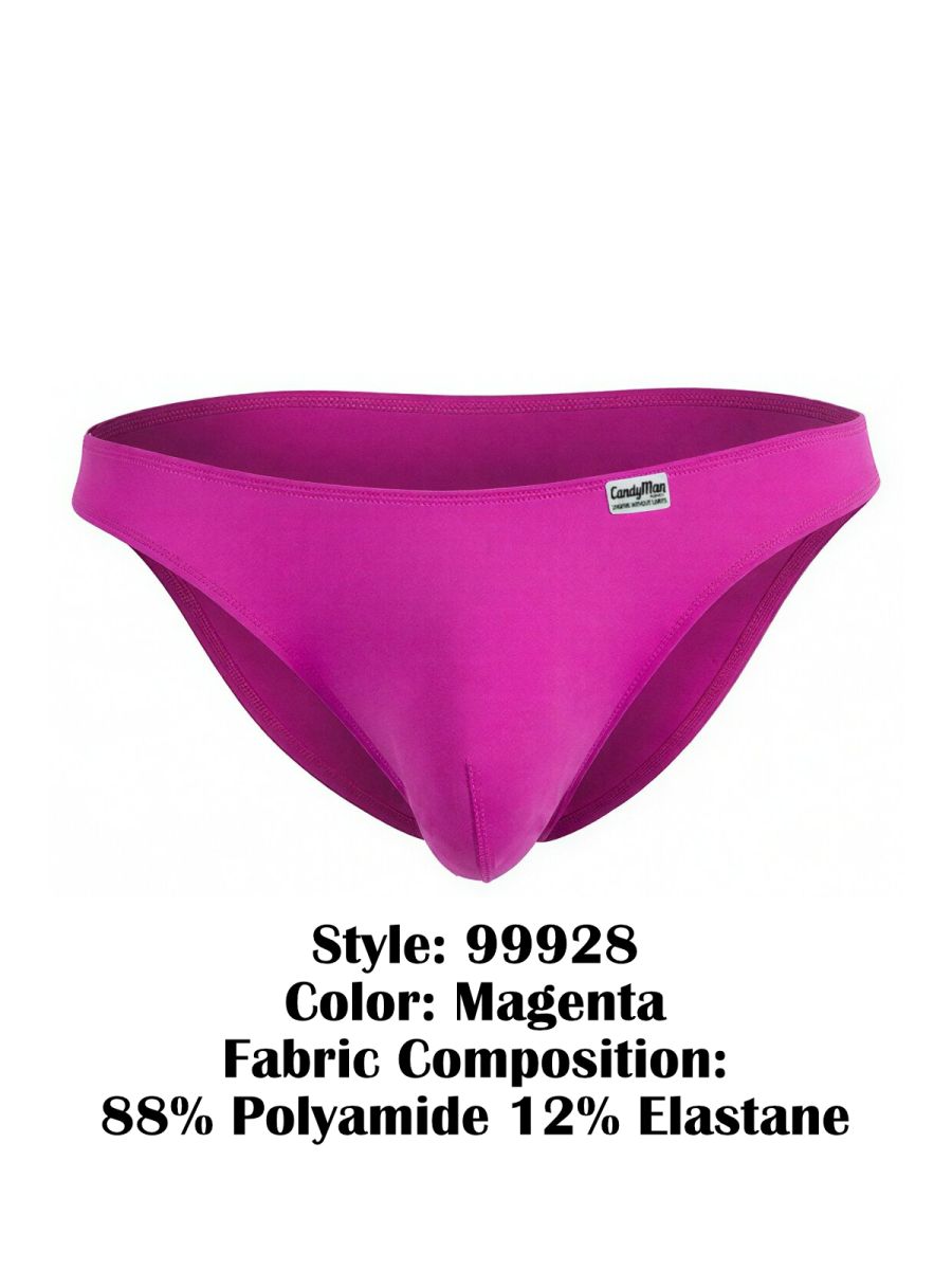 CandyMan 99928 Men's Underwear Bikini Sleek Low Rise Brief Color Magenta