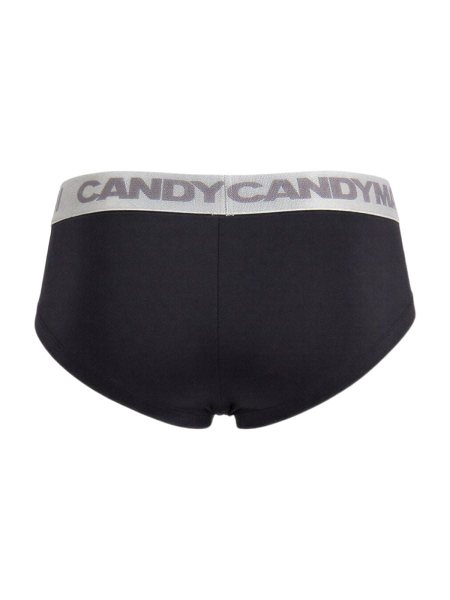 CandyMan 99932 Men's Underwear Sleek Contour Briefs Color Black-Silver