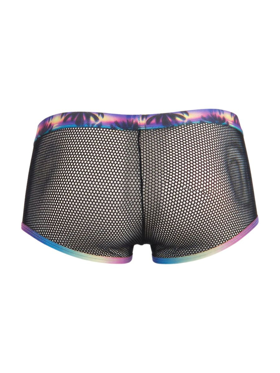 CandyMan 99934 Men's Underwear Breathable Mesh Tropical Trunks Color Black