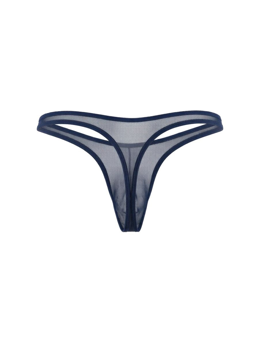 CandyMan 99954 Men's Underwear Sheer Mesh Thongs Color Navy Mesh