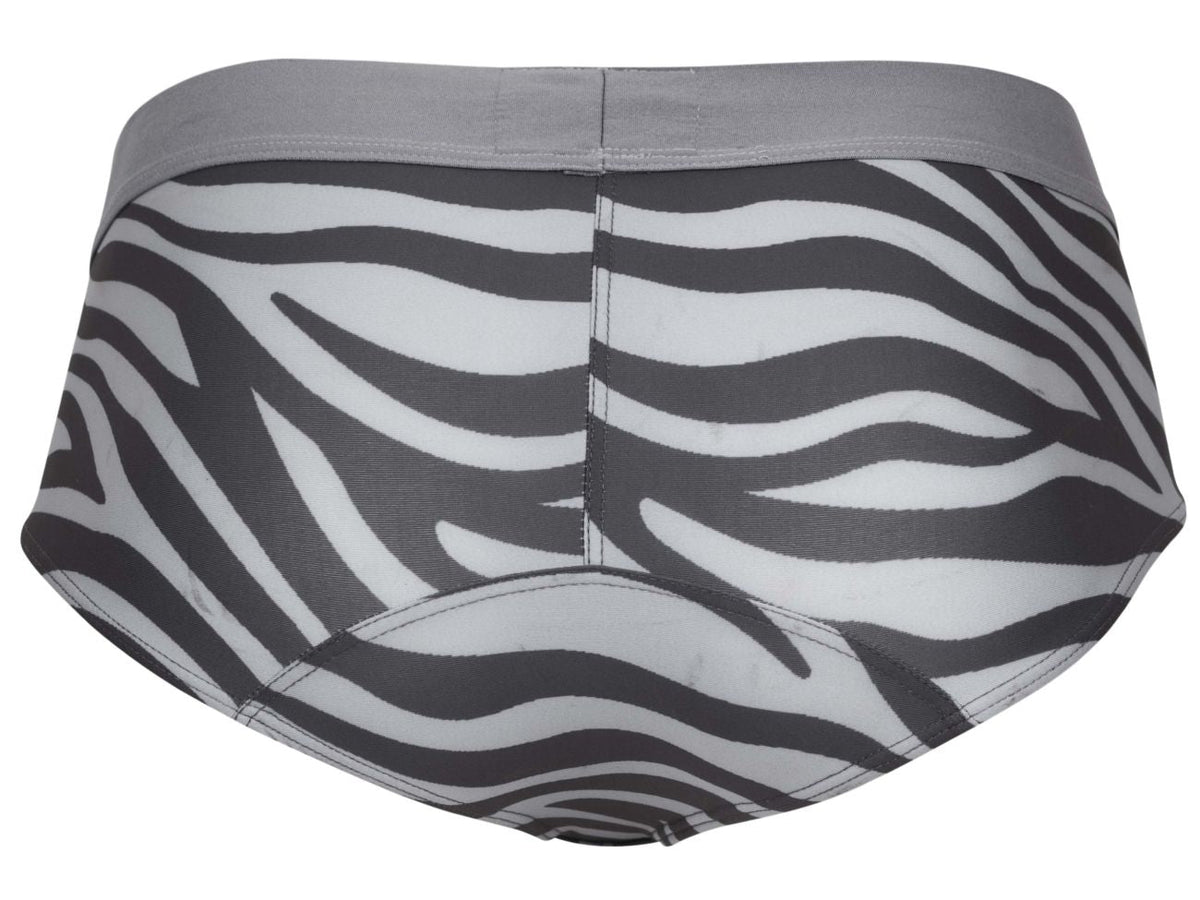 Clever Moda Men's Underwear 1801 Cebra Briefs Color Gray