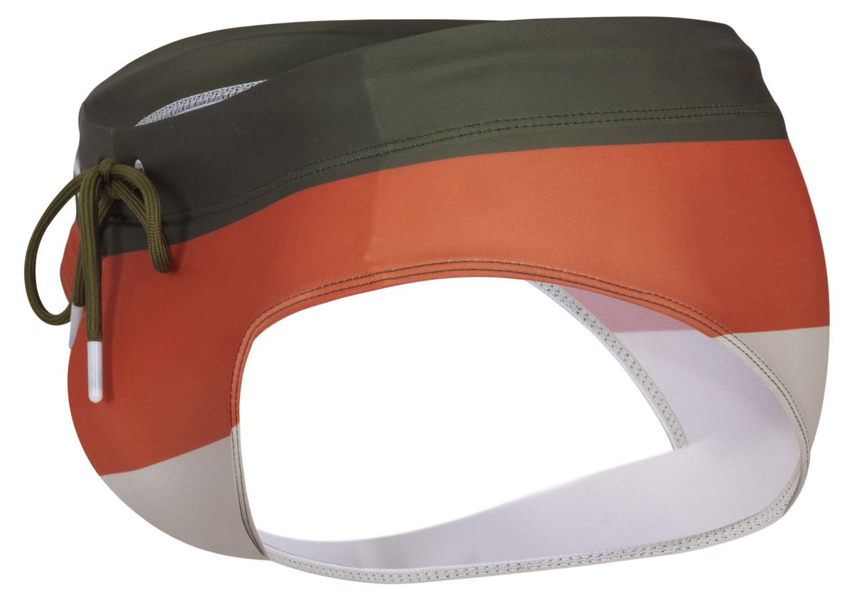 Clever Moda Men's swimwear 1802 Wave Swim Briefs Color Green