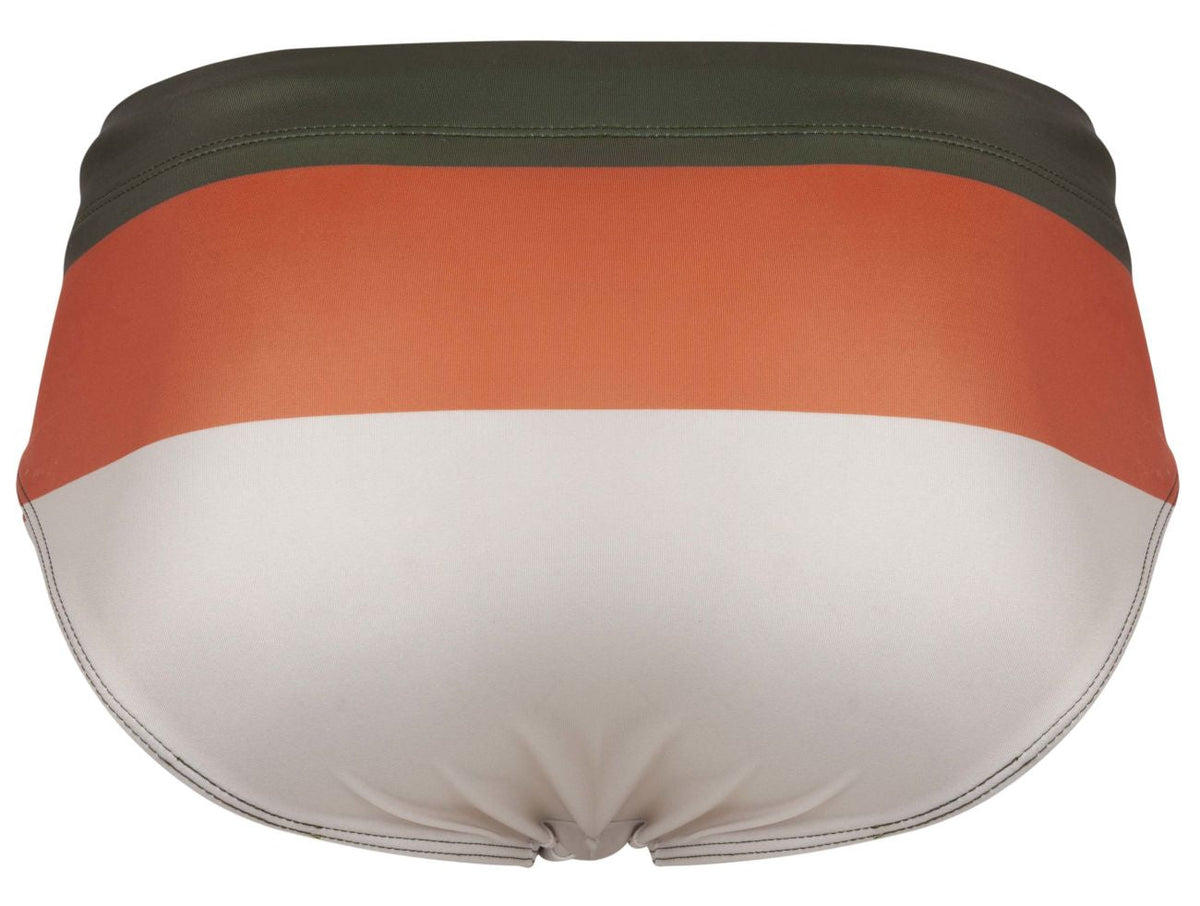 Clever Moda Men's swimwear 1802 Wave Swim Briefs Color Green