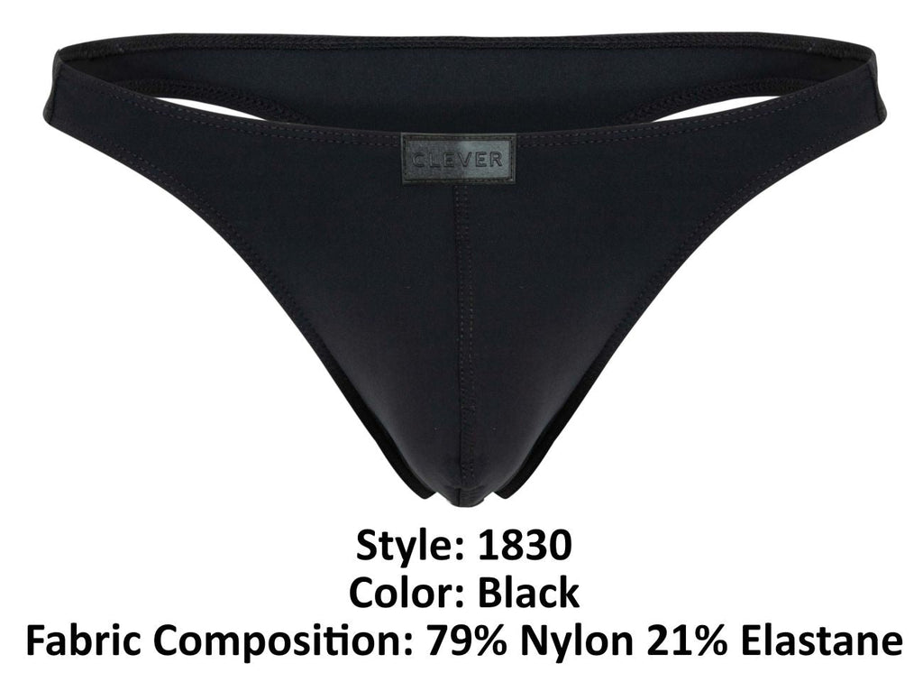 Clever Moda Men's Underwear 1830 Desirable Thongs Color Black