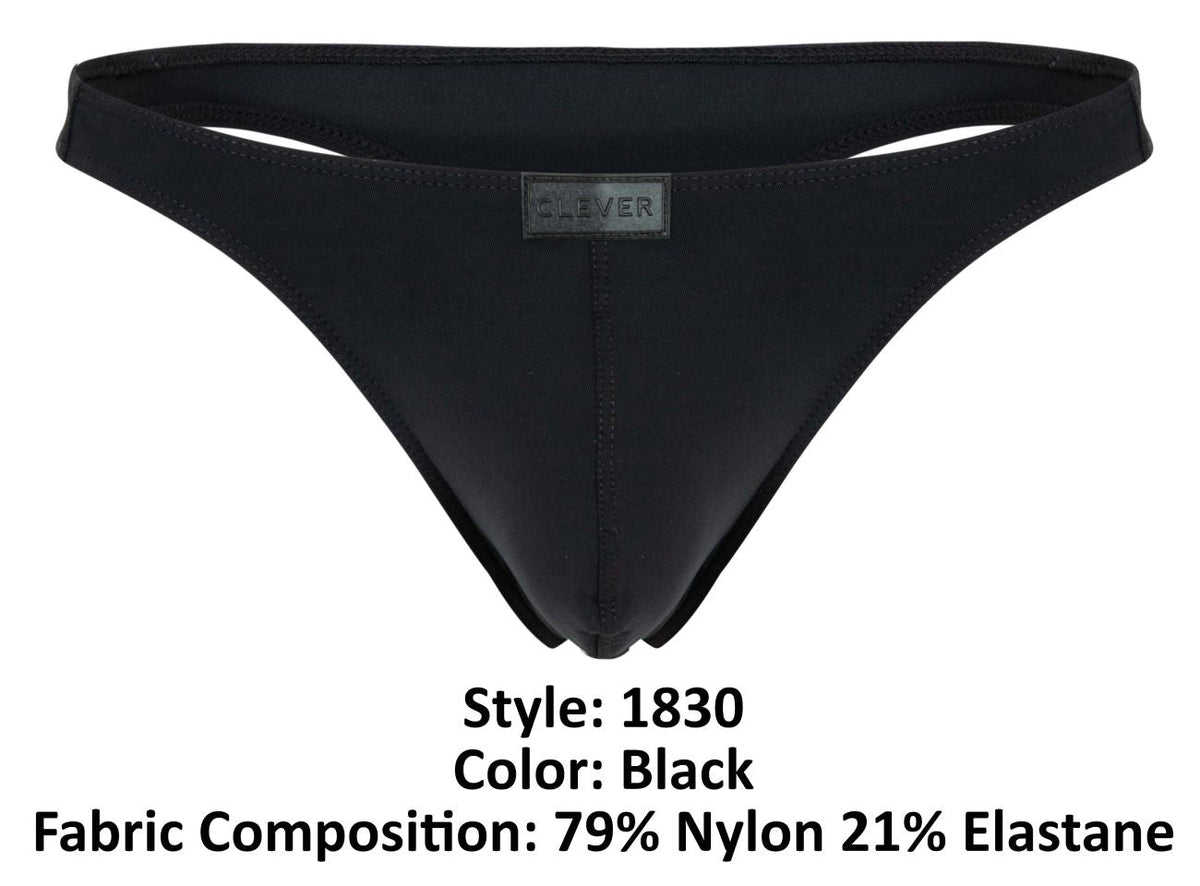 Clever Moda Men's Underwear 1830 Desirable Thongs Color Black