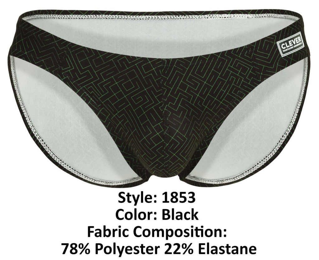 Clever Moda Men's Underwear 1853 Laberin Bikini Color Black