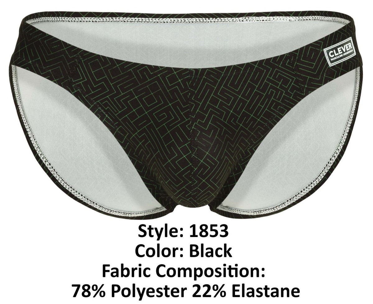 Clever Moda Men's Underwear 1853 Laberin Bikini Color Black