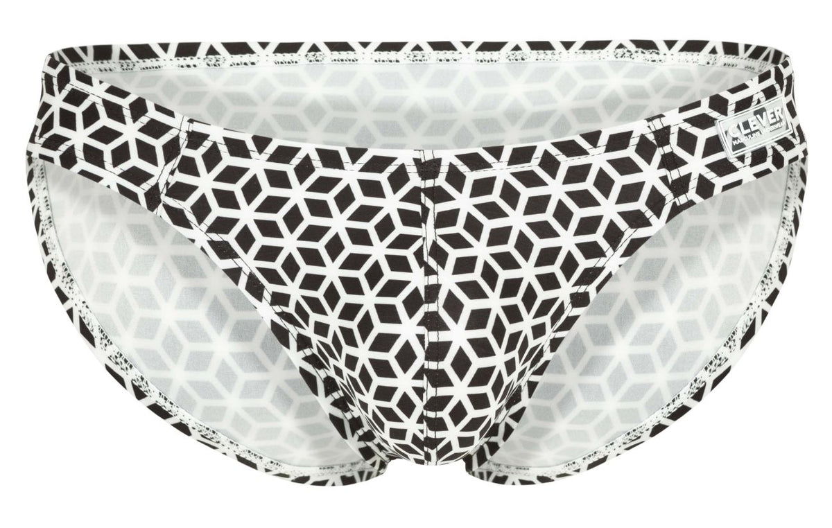 Clever Moda Men's Underwear 1857 Cuadricula Bikini Color White