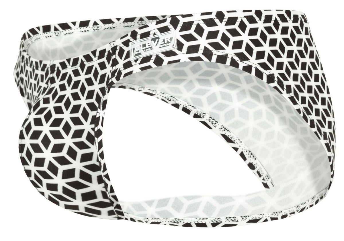 Clever Moda Men's Underwear 1857 Cuadricula Bikini Color White