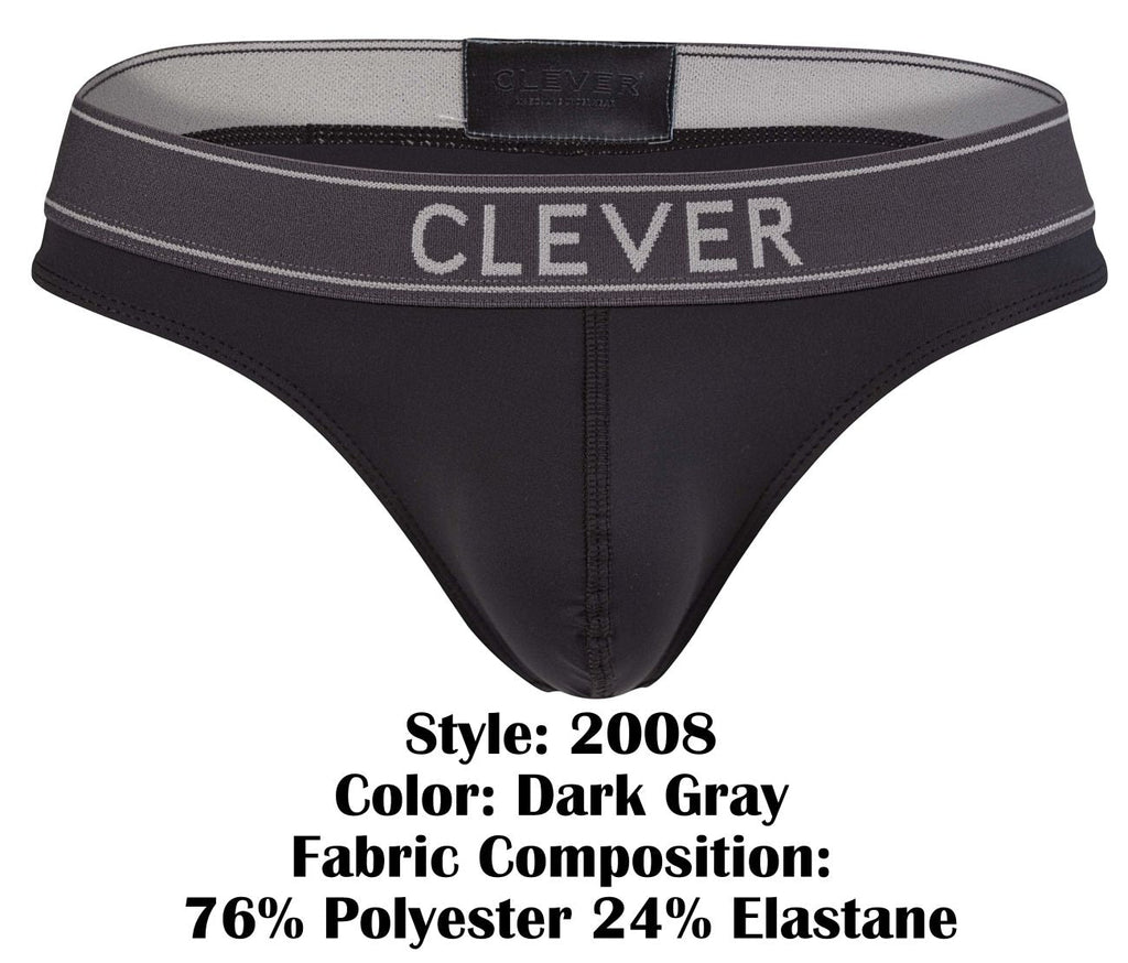 Clever Moda Men's Underwear 2008 Raw Thongs Color Dark Gray