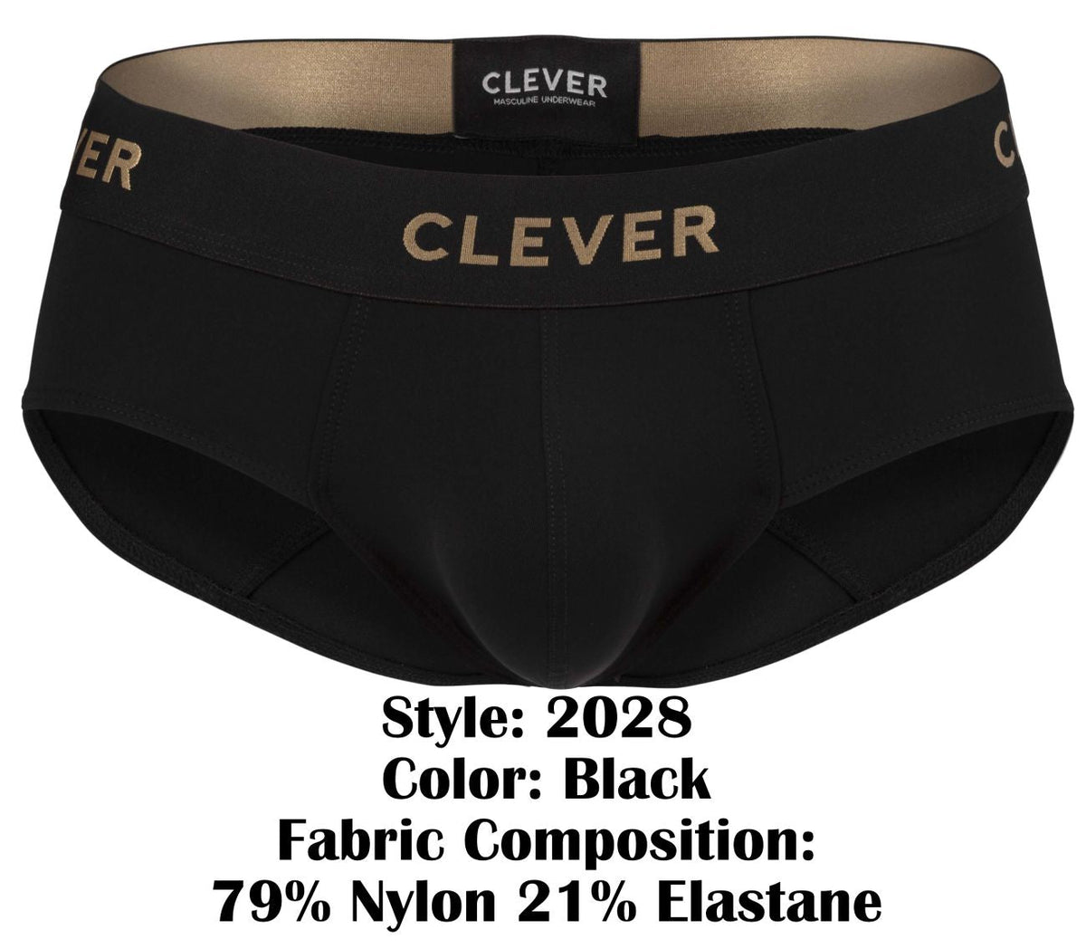 Clever Moda Men's Underwear 2028 Valladolid Briefs Color Black