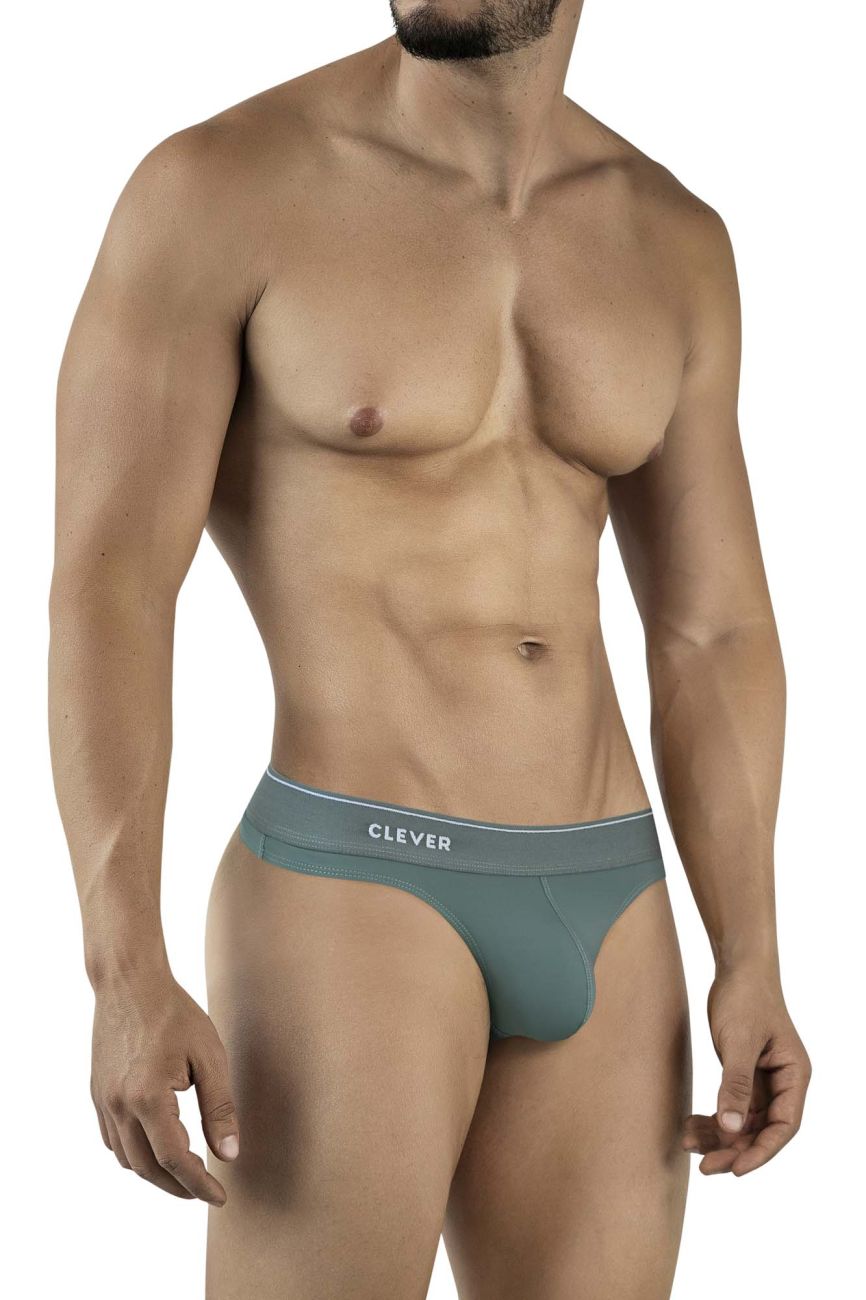 Clever Moda Men's Underwear 2044 Mendoza Thongs Color Green
