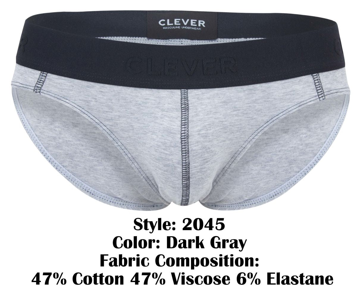 Clever Moda Men's Underwear 2045 Catamarca Briefs Color Dark Gray